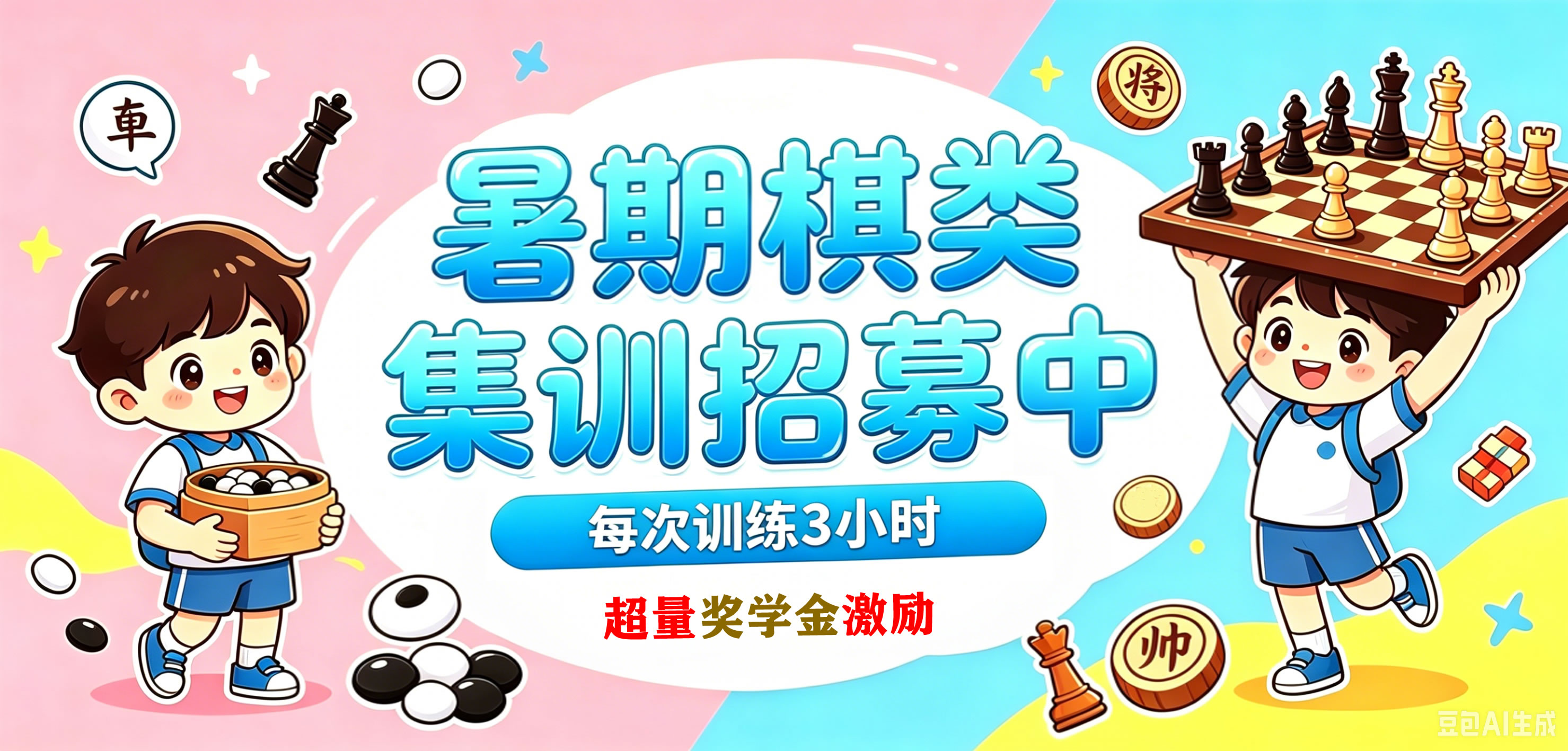 暑期棋类集训宣传图